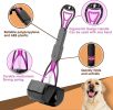 Portable Dog Pooper Scooper 23"; Pink Mini Portable Pooper Scooper for Dogs and Cats; Plastic Durable Pooper Scooper Foldable and Compact Dog Poop Sco