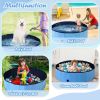 63 Inch Foldable Leakproof Dog Pet Pool Bathing Tub Kiddie Pool for Dogs Cats and Kids