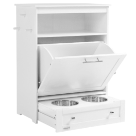 Pet Feeder Station Lockers (Color: White)