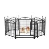 Dog Playpen Indoor 24 inch 8 Panels Metal Dog Pen Pet Dog Fence Outdoor Exercise Pen with Doors