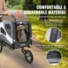 VEVOR Dog Bike Trailer, Supports up to 100 lbs, 2-in-1 Pet Stroller Cart Bicycle Carrier, Easy Folding Cart Frame with Quick Release Wheels