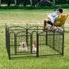 Dog Playpen Indoor 24 inch 8 Panels Metal Dog Pen Pet Dog Fence Outdoor Exercise Pen with Doors