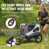 VEVOR Dog Bike Trailer, Supports up to 100 lbs, 2-in-1 Pet Stroller Cart Bicycle Carrier, Easy Folding Cart Frame with Quick Release Wheels